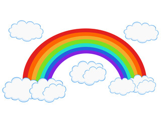 Rainbow on a colored background.