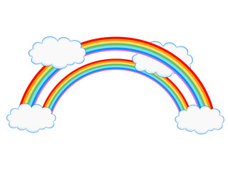 Rainbow on a colored background.