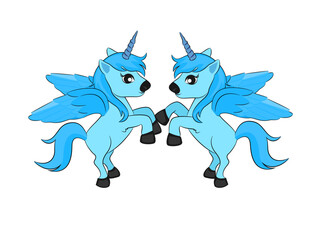 Unicorn horse on white background.