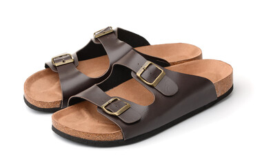 Pair of leather cork sandals
