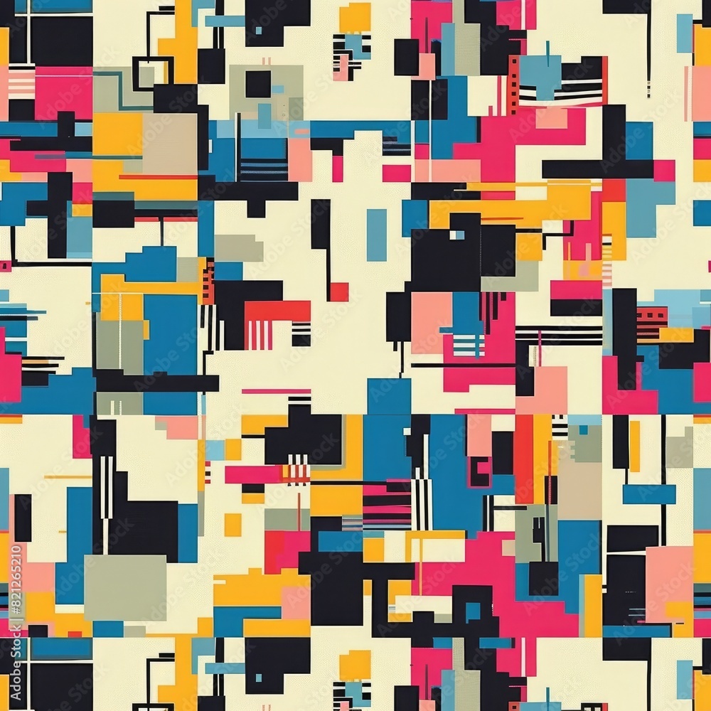 Poster design an abstract pattern that captures the essence of retro nostalgia