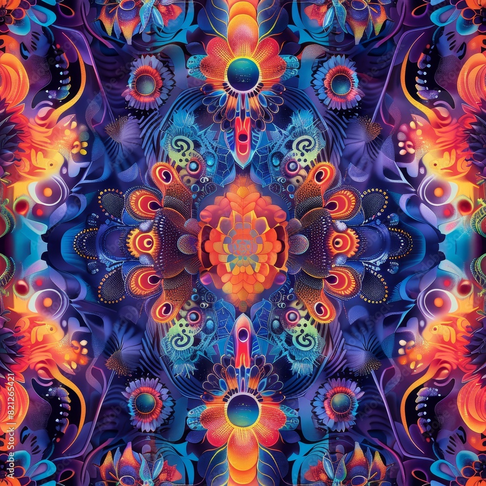 Poster abstract pattern that captures the essence of fractal geometry