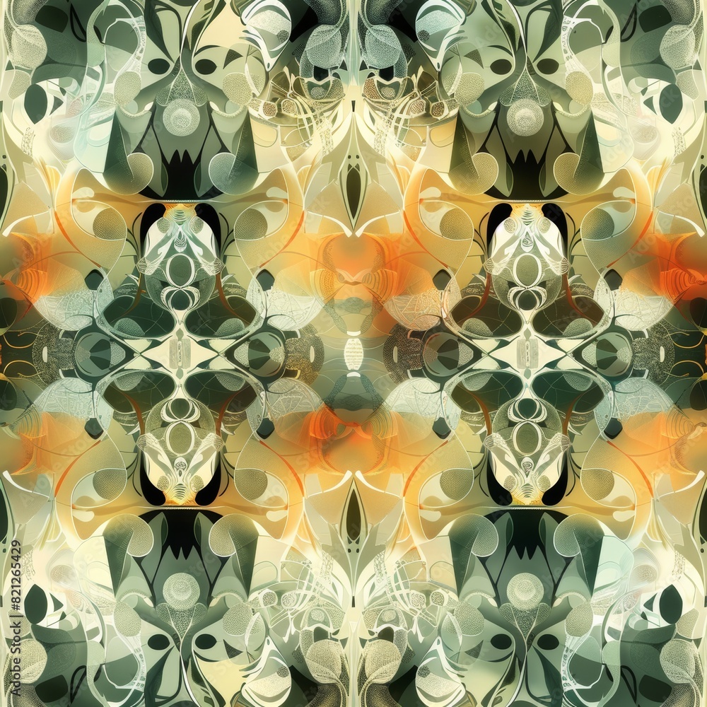 Poster abstract pattern that draws inspiration from the intersection of nature and technology