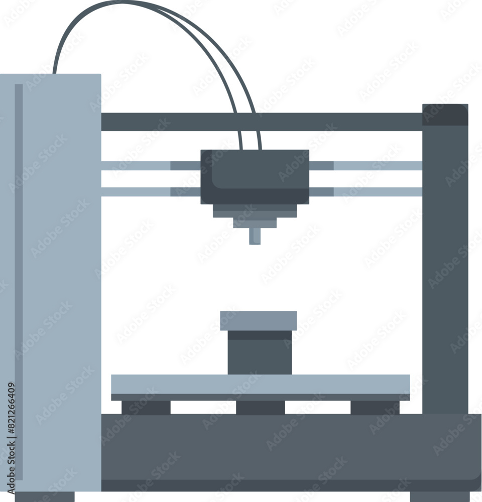 Poster modern 3d printer vector illustration showcasing innovative technology and precision additive manufa