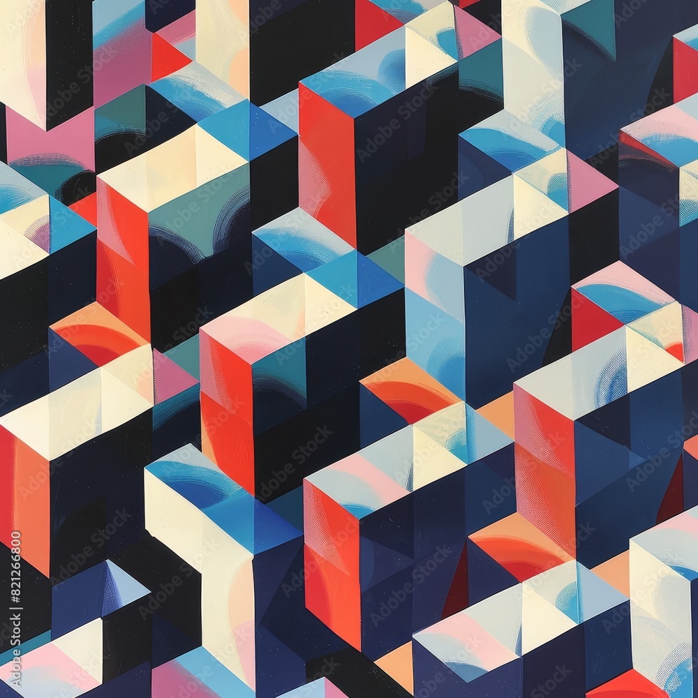 Poster design an abstract pattern that plays with the concept of perspective