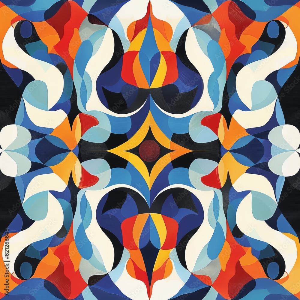 Poster design an abstract pattern that plays with the concept of duality