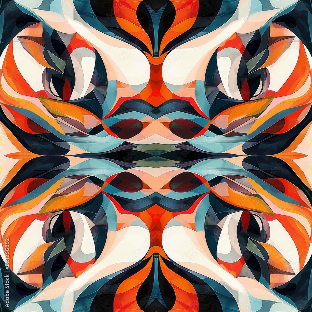 Poster design an abstract pattern that plays with the concept of duality