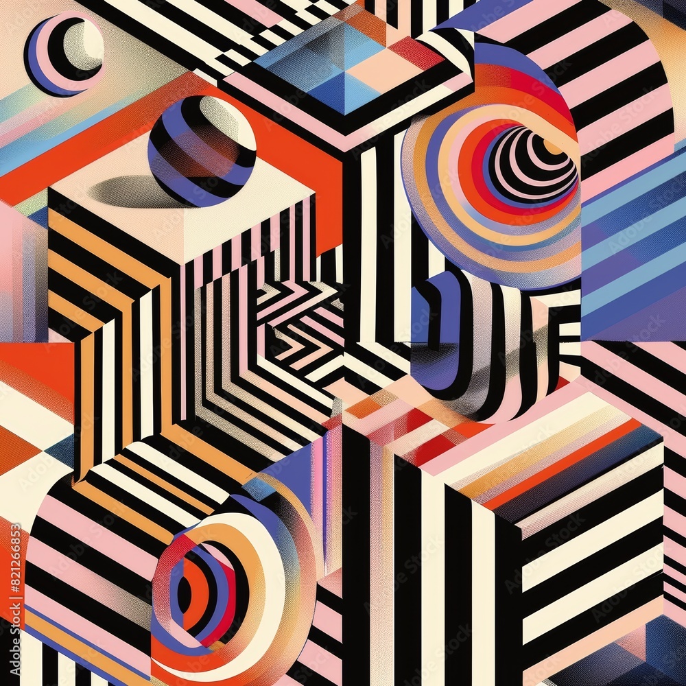 Poster abstract pattern that plays with the concept of perspective
