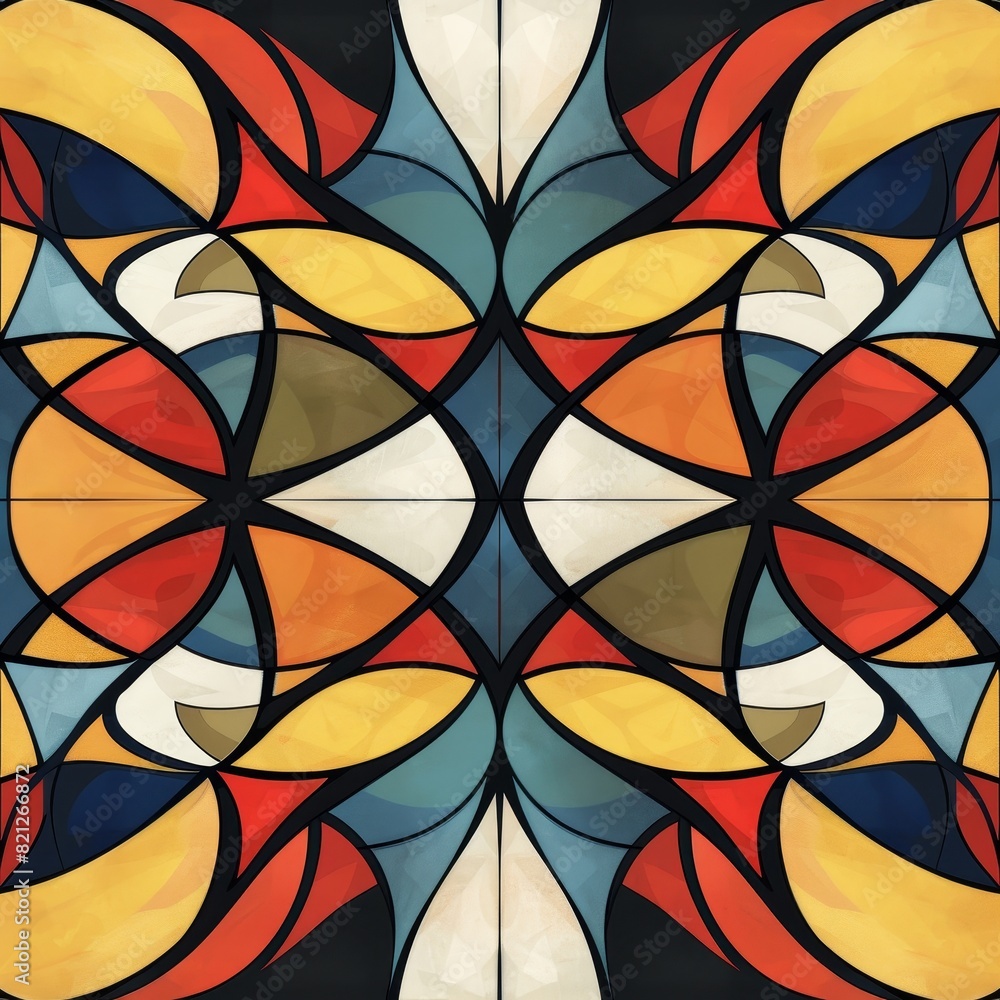 Poster abstract pattern that plays with the concept of duality,