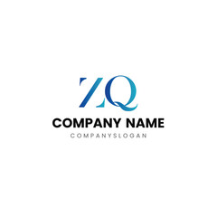 Letter ZQ initial logo design 