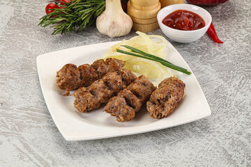 Beef kebab minced meat with onion