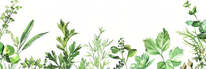 Fresh Culinary Herbs in a Whimsical Frame Generative AI