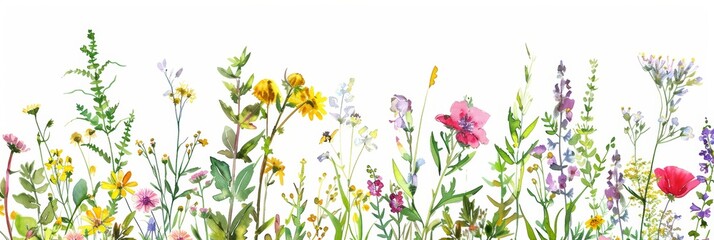 Vibrant Watercolor Herbs Template for Celebrations and Birthdays Generative AI
