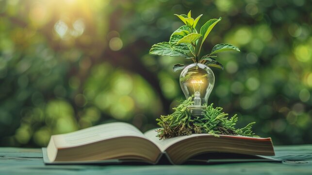 Sustainable education concept featuring knowledge about the environment and ecology, highlighting the importance of eco-friendly practices and green learning for a better future.