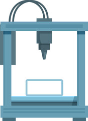 Obraz premium Simplistic digital artwork of a modern 3d printer on a white background
