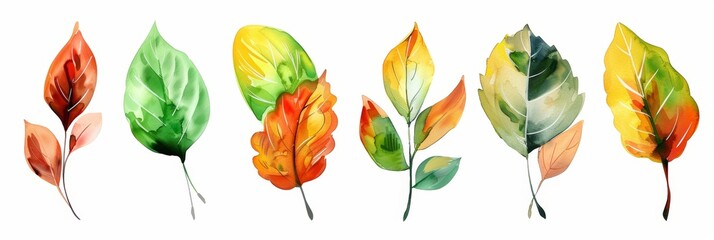 Watercolor Herbs on White Background for Nature Designs Generative AI