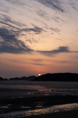 View of the sunset at the seaside