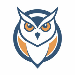 Minimalist owl bird vector logo design template