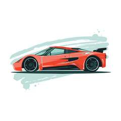 Obraz premium Car vector flat design with brush print and brush background