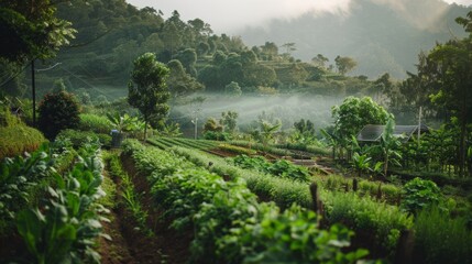 sustainability and respect for the environment that represents the concept of organic farm generative ai
