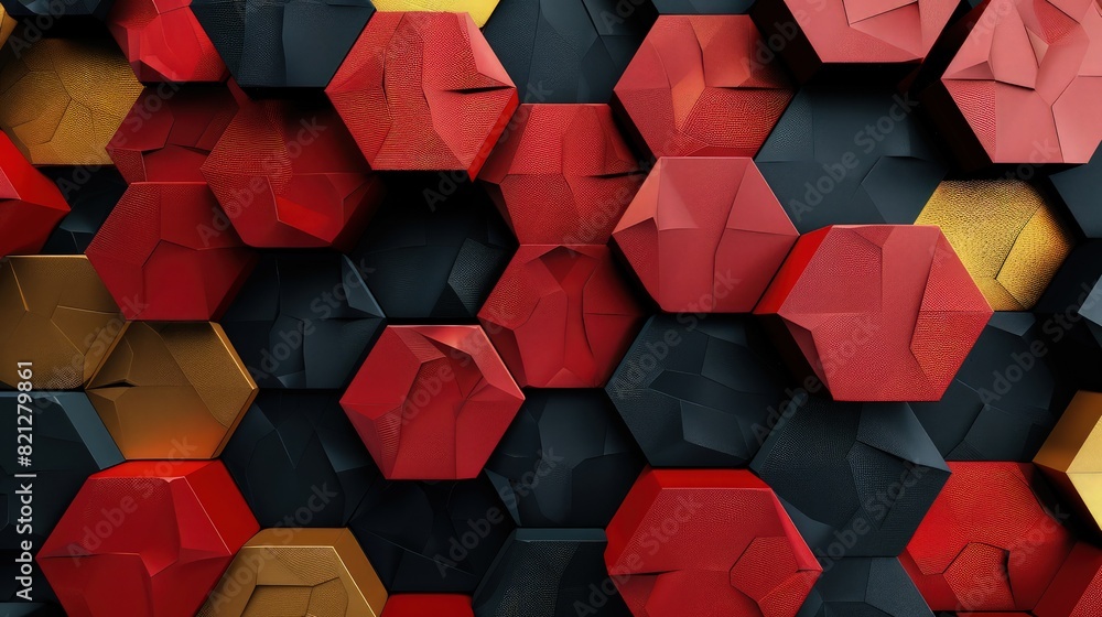 Aufkleber beautiful colorful hexagon boxes red and black boxes hexagon abstract background