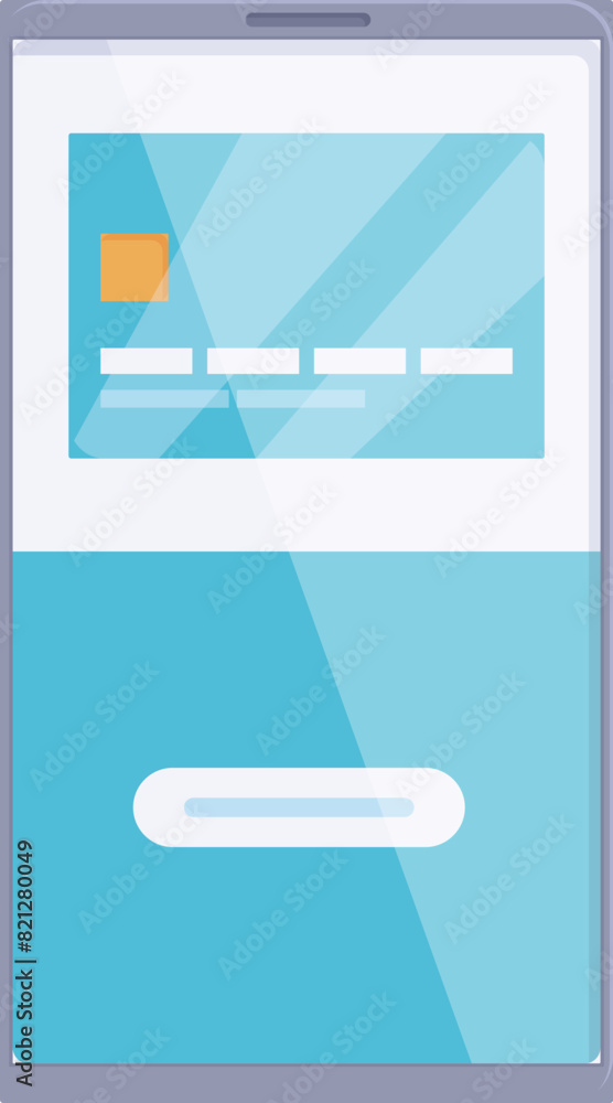 Poster vector illustration of a mobile app interface in a modern flat design style, featuring search functi