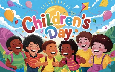 Children’s day with happy kids celebration background Generative AI