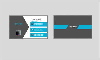 Creative Business Card Layout with Blue Accent