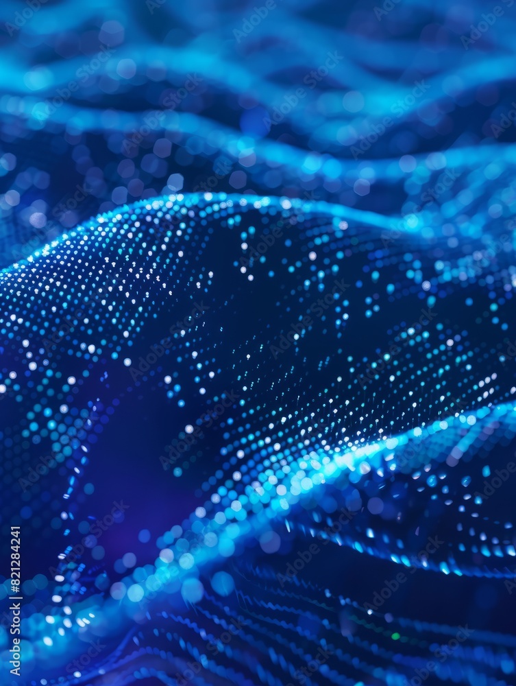 Poster abstract digital dot line particle data background connecting technology concept.