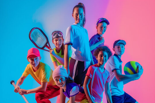 A group of young people are posing for a picture