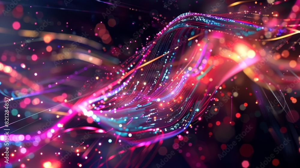 Aufkleber vibrant abstract background with colorful light trails and bokeh effects, perfect for modern digital