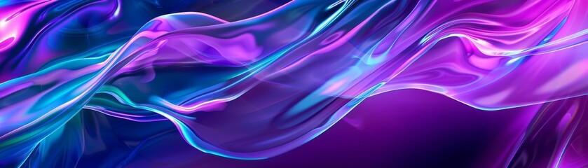 Fototapeta premium Vibrant abstract background with fluid, swirling patterns in shades of purple and blue, creating a dynamic, colorful, and modern visual effect.