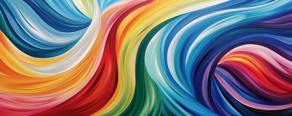 Vibrant abstract painting with swirling colors blending harmoniously. Ideal for modern art collections, backgrounds, and creative design projects.