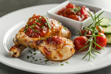 Culinary bliss. Relishing delicious chicken with exquisite sauce
