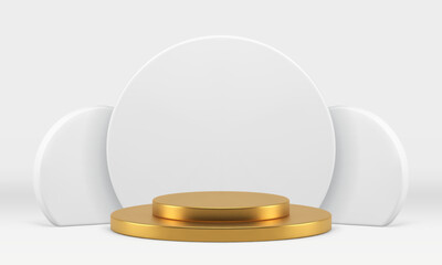 Luxury elegant 3d podium pedestal mock up for cosmetic product show presentation realistic vector