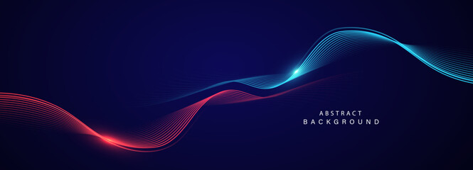 Abstract background with flowing particles. Dynamic waves. vector illustration.