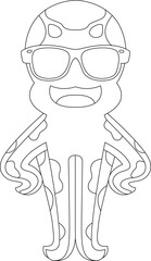 Octopus Sunglasses Animal Vector Graphic Art Illustration