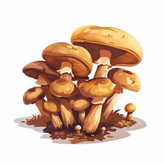 Vibrant Cremini Mushroom Illustration on White Background for Food or Recipe Use Generative AI