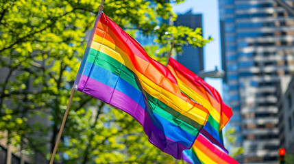 LGBT colors, rainbow flag. Pride month horizontal banner	
