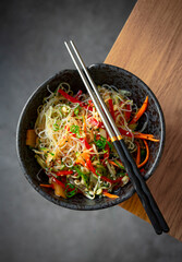 funchosa with fried vegetables