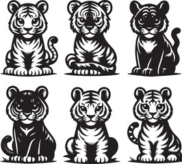 Obraz premium tiger bundle vector