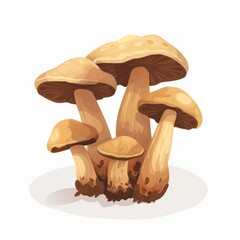 Vibrant Mushroom Illustration on White Background for Food or Nature Designs Generative AI