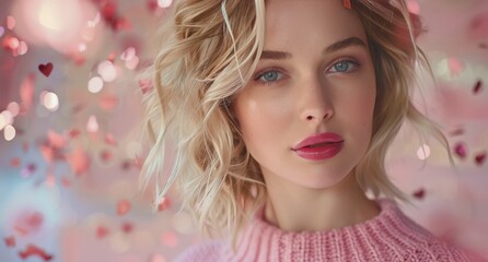Fototapeta premium Woman With Blue Eyes and Blonde Hair