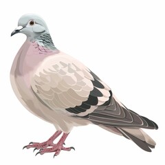 Colorful African Bird Perched on White Background Generative AI