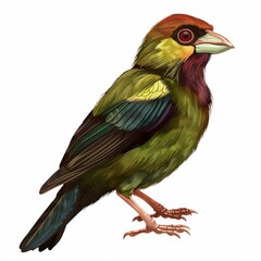 Colorful Bird Illustration on White Background for Nature Lovers Generative AI