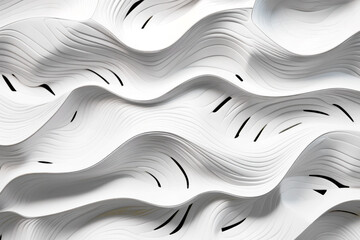 3D white stripes waves pattern futuristic abstract background.