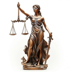 Fototapeta premium A statue of a woman holding a sword and scales. The scales are a symbol of justice and the sword is a symbol of power