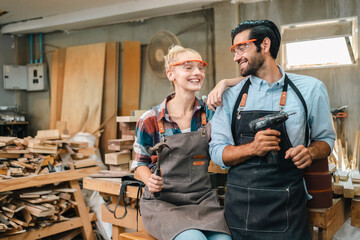 carpenter workshop with timber equipment and carpenter's shop tool, craft woodwork industry by...