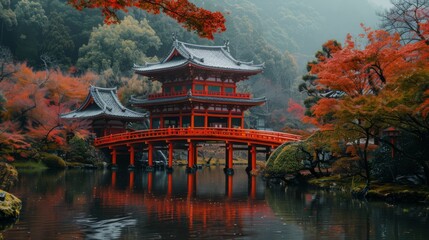 Obraz premium Japan's heiankyo,, generated with ai
