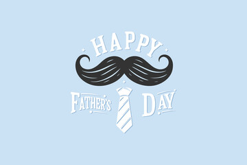 Father's Day greeting card in blue tones with plaid men's tie,  Fathers Day  illustration for banner, fashion ads, poster, vector graphics,typography